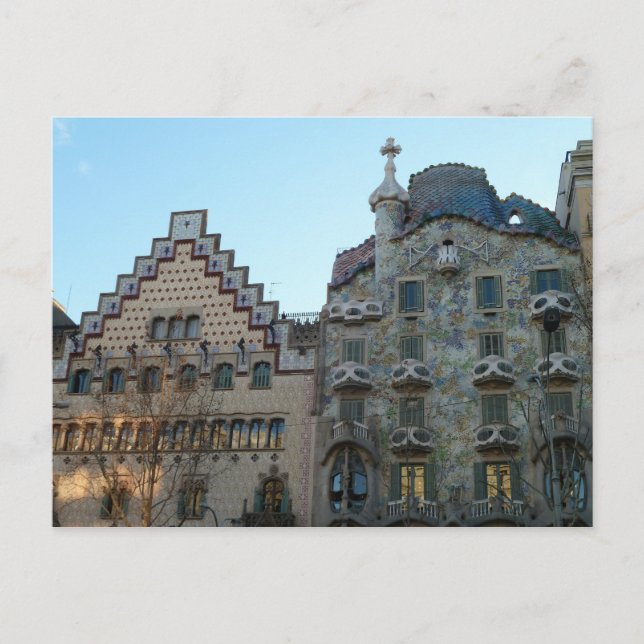 Cartão Postal Postal de la Casa Batlló de Antoni Gaudí (Frente)