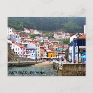 Cartão Postal postal del pueblo de Cudillero, nas Astúrias