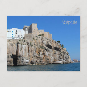 Cartão Postal postal do castelo de Peñíscola em Castellón