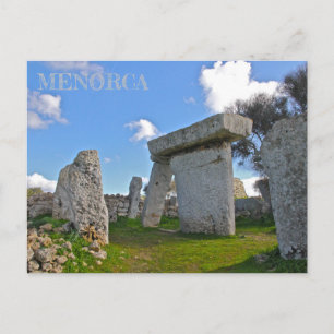 Cartão Postal postal dos talaiots na ilha de Menorca