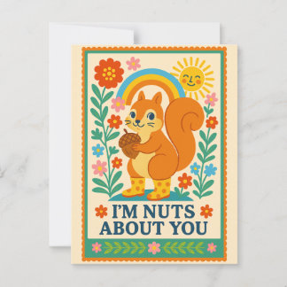 Cartão Postal Postal I'm nuts about you Ardilla