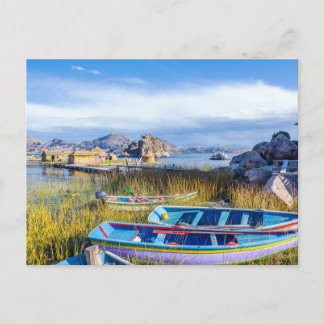 Cartão Postal Postal, Islas Flotantes, Lago Titicaca