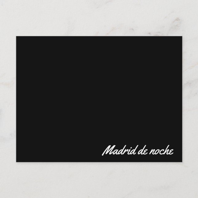 Cartão Postal Postal Madrid de noche (Frente)