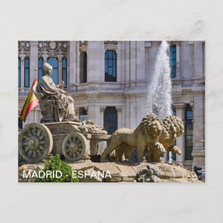Cartão Postal postal Plaza Cibeles en Madrid