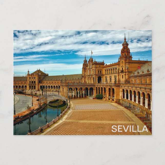 Cartão Postal postal Plaza de España de Sevilla (Frente)