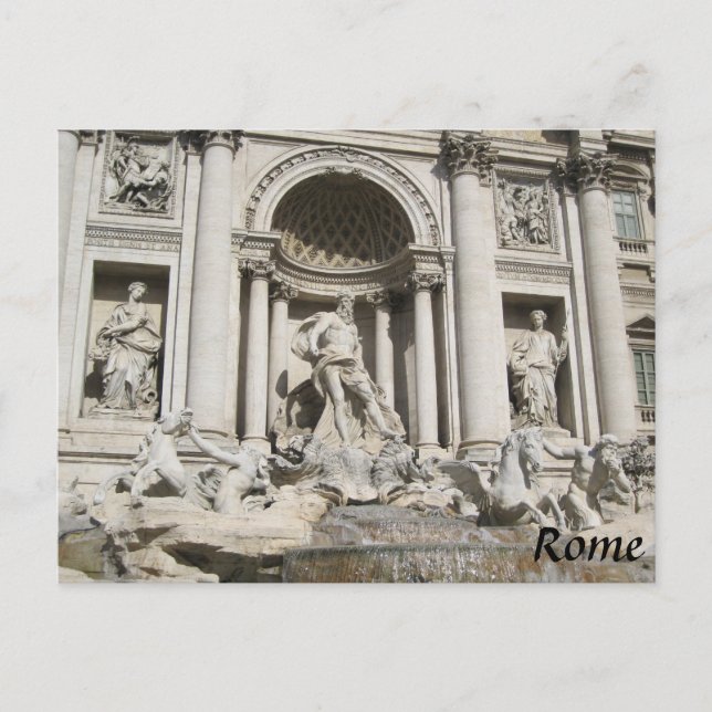 Cartão Postal postal Roma Itália Trevi Fountain (Frente)