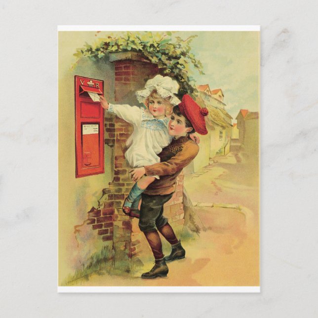Cartão Postal Postando uma carta (Frente)