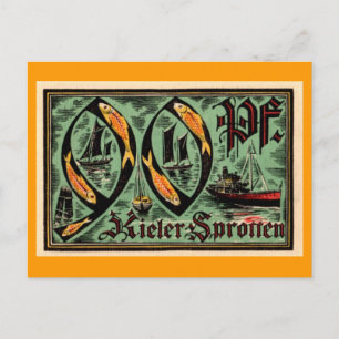 Cartão Postal Postar moeda alemã "Kieler Sprotten" do WWI