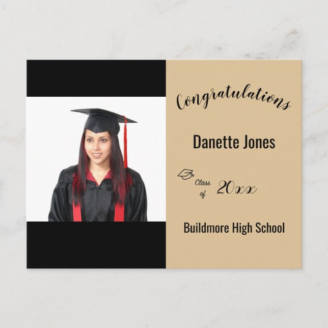 Cartão Postal Postca de Formando de Ano de Fotografia de parabén (Frente)