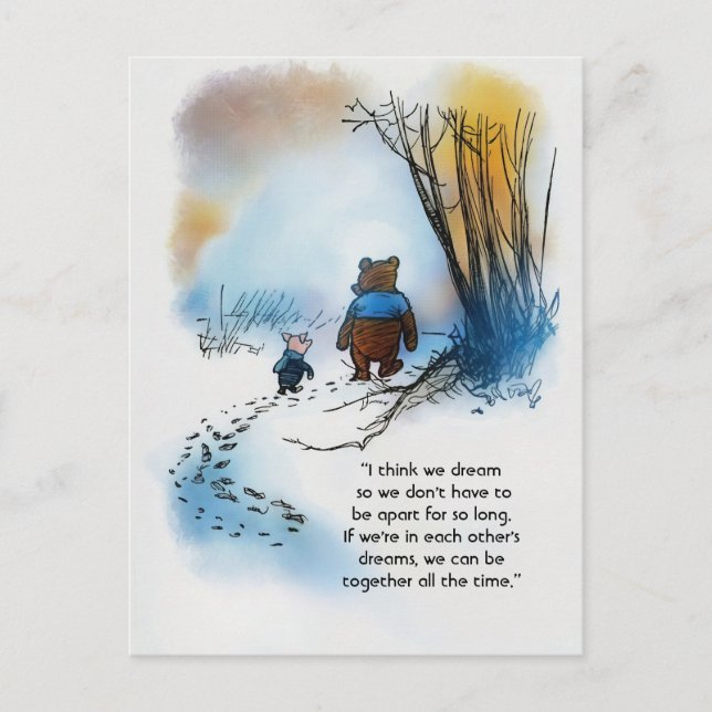 Cartão Postal POSTCARD ART — Winnie on Friendship and Dreams (Frente)