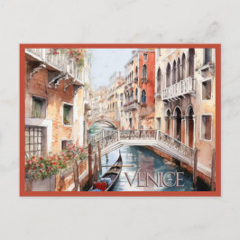 Cartão Postal POSTCARD Beautiful Watercolor of Venice Travel