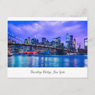 Cartão Postal Postcard Brooklyn Bridge, Nova Iorque