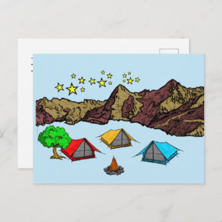 Cartão Postal Postcard Camping