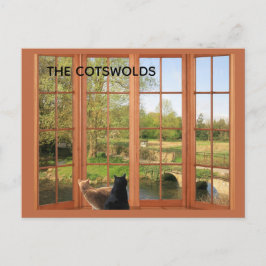 Cartão Postal POSTCARD Cats and Charming Cotswolds Countryside 