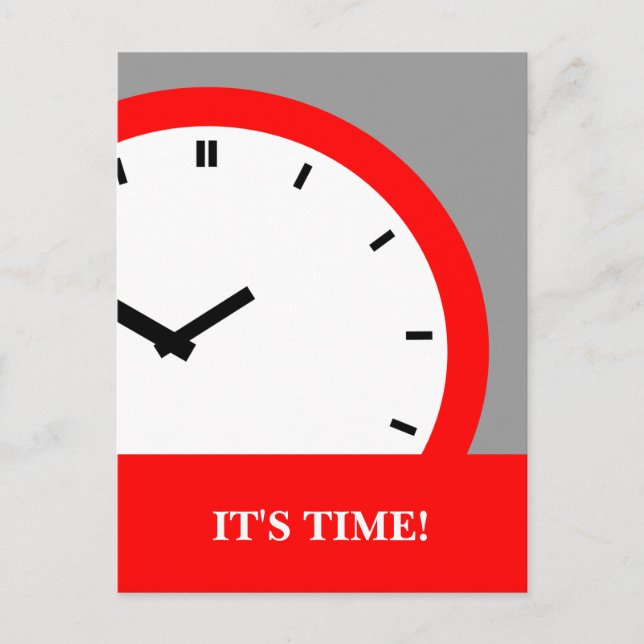 Cartão Postal Postcard Clock Face Time Appointment Reminder (Frente)