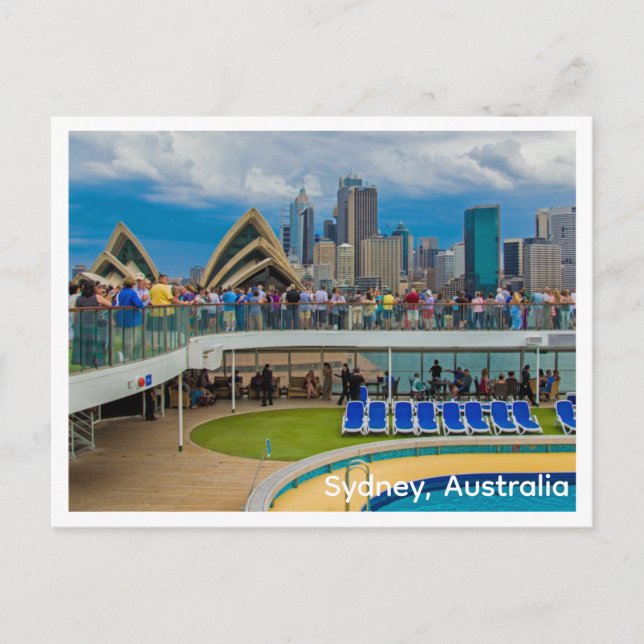 Cartão Postal Postcard Cruise Ship em Sydney, Austrália (Frente)