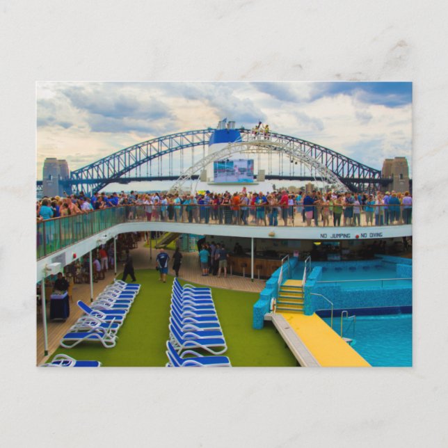 Cartão Postal Postcard Cruise Ship em Sydney, Austrália (Frente)