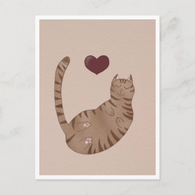 Cartão Postal Postcard - Cute Cat (Frente)