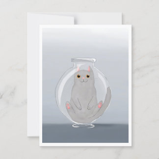 Cartão Postal Postcard - Cute Cat in Glass