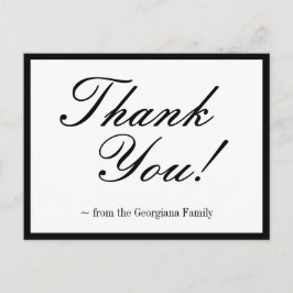 Cartão Postal Postcard de "Obrigado!" Glamouroso e Elegante