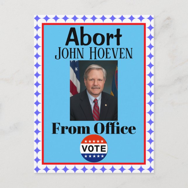 Cartão Postal Postcard do Aborto John Hoeven (Frente)