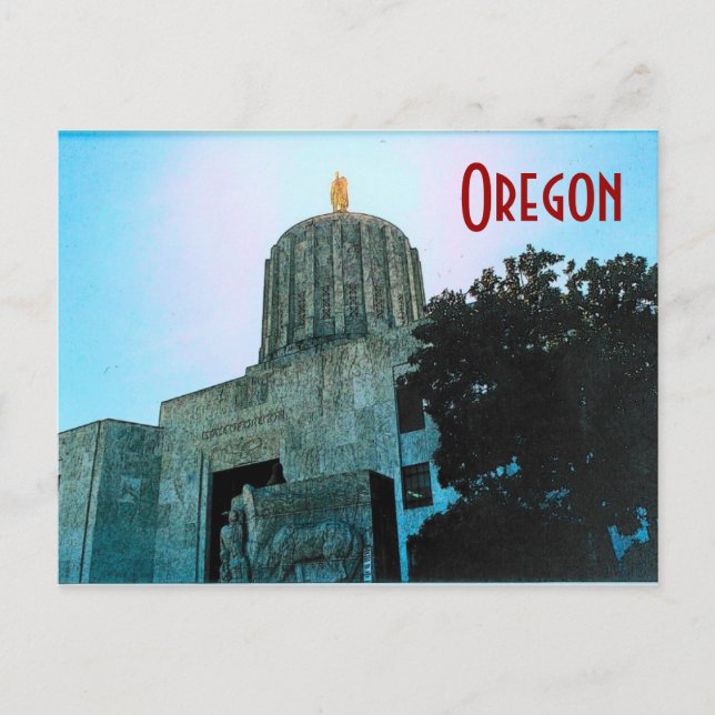 Cartão Postal Postcard do Capitólio Oregon (Frente)