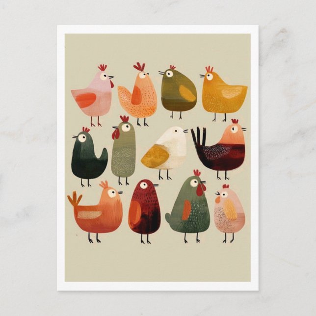 Cartão Postal Postcard. Funny Birds (Frente)