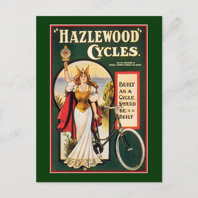 Cartão Postal Postcard:  Hazlewood Cycles  - Vintage Bicycle (Frente)