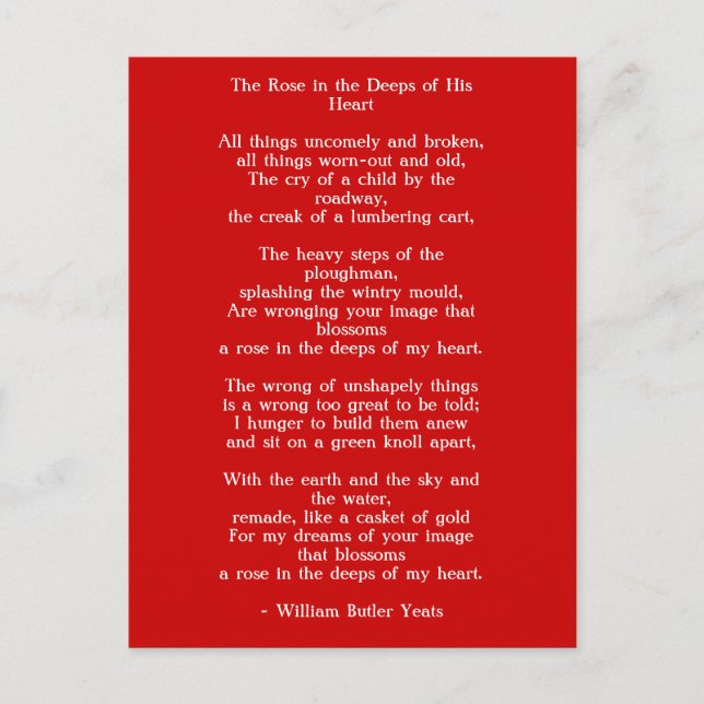 Cartão Postal Postcard-Love Art-Love Poem 1 (Frente)