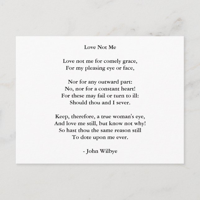 Cartão Postal Postcard-Love Art-Love Poem 3 (Frente)