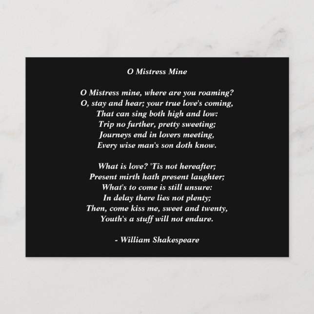 Cartão Postal Postcard-Love Art-Love Poem 8 (Frente)