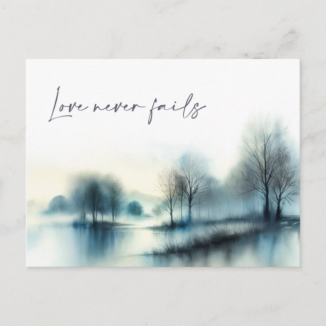 Cartão Postal Postcard "Love never fails" (Frente)