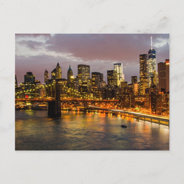 Cartão Postal Postcard Manhattan Bridge, Nova Iorque EUA (Frente)