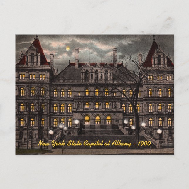 Cartão Postal PostCard NY da Albany Capitol do Estado (Frente)