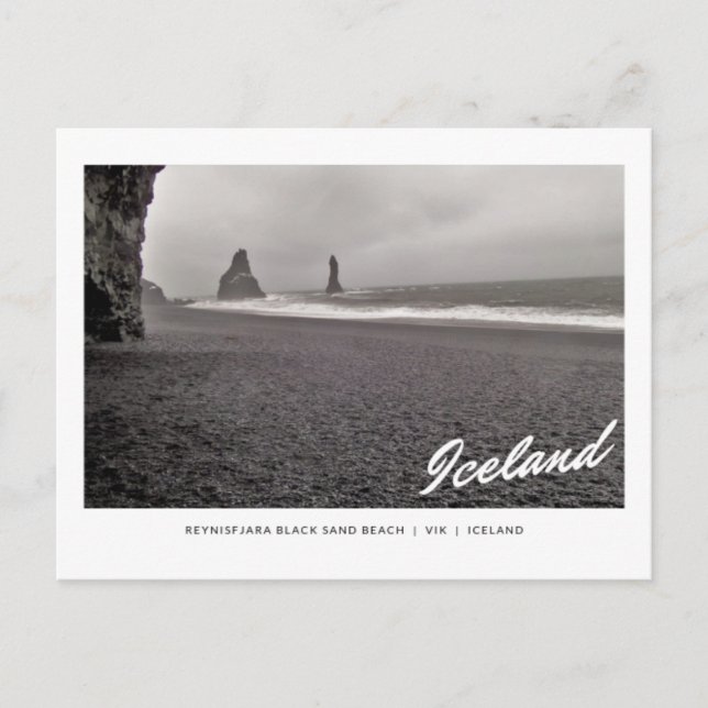 Cartão Postal Postcard of Reynisfjara Black Sand Beach, Iceland (Frente)