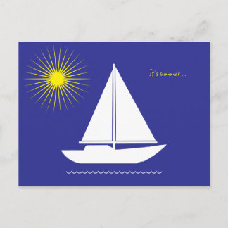 Cartão Postal Postcard Postkarte Sommertag auf dem See im Boot