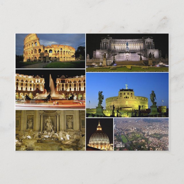 Cartão Postal Postcard Roma Monumentos, Italy (Frente)