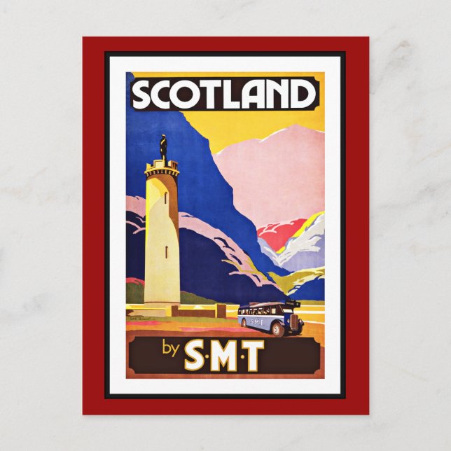 Cartão Postal Postcard Scotland Greeting Vintage (Frente)