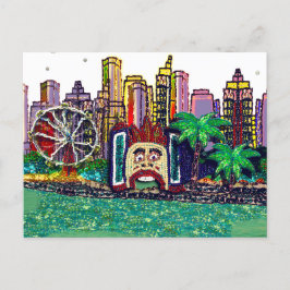 Cartão Postal Postcard Sequin Art Luna Fund Park Sydney Austráli