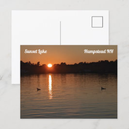 Cartão Postal Postcard Sunset Lake Loons no Sunset