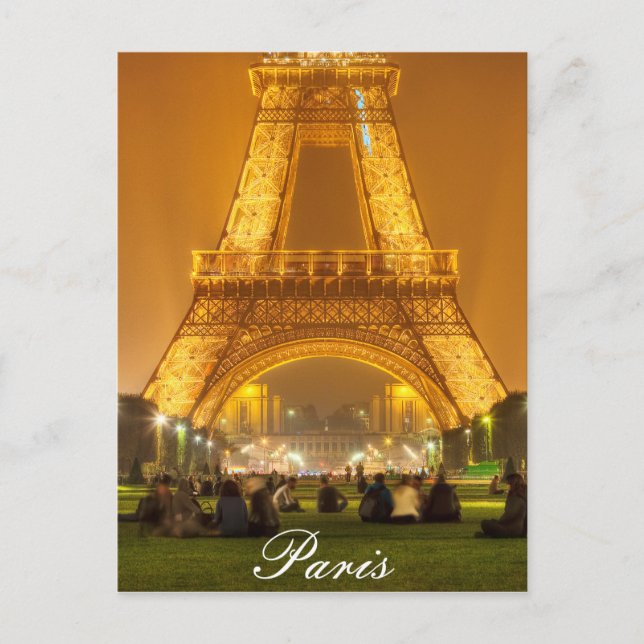 Cartão Postal Postcard | The Eiffel Tower at Night | Paris (Frente)
