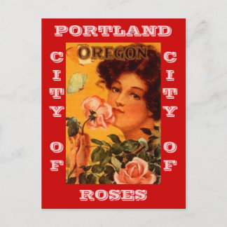 CARTÃO POSTAL POSTCARD VINTAGE E PORTLAND OREGON CITY OF ROSAS