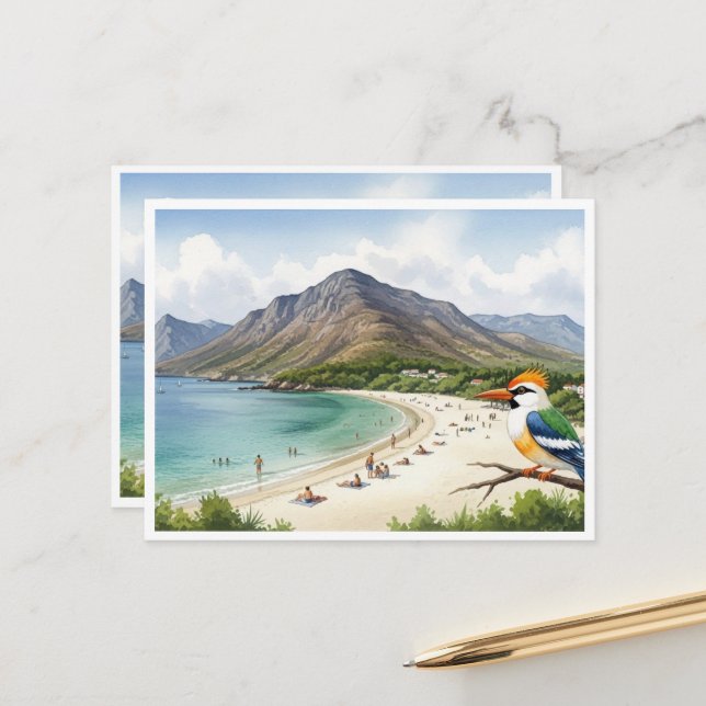 Cartão Postal Postcard Volcano & Feather (Frente/Verso In Situ)