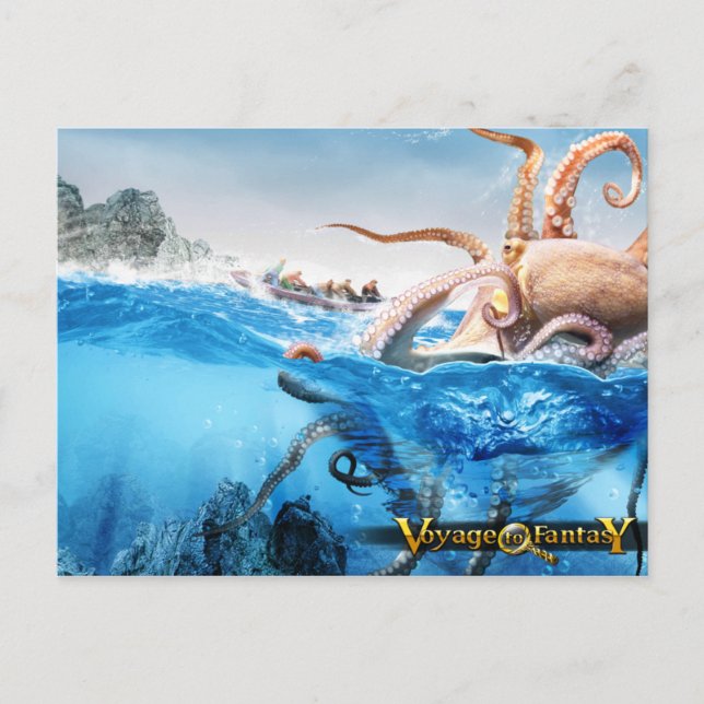 Cartão Postal Postcard Voyage to Fantasy - O Cracken (Frente)