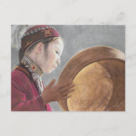 Cartão Postal Postcard with Pastel of Afghan Girl