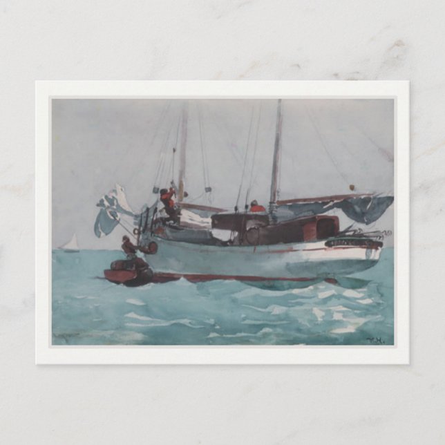 Cartão Postal Postcard With Winslow Homer Painting (Frente)