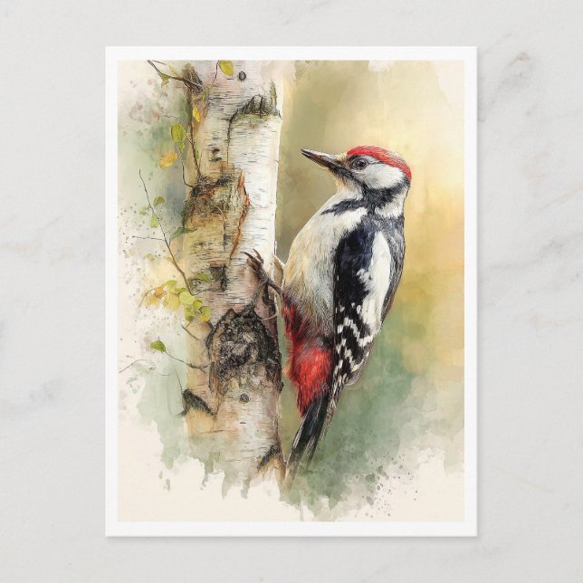 Cartão Postal Postcard. Woodpecker (Frente)