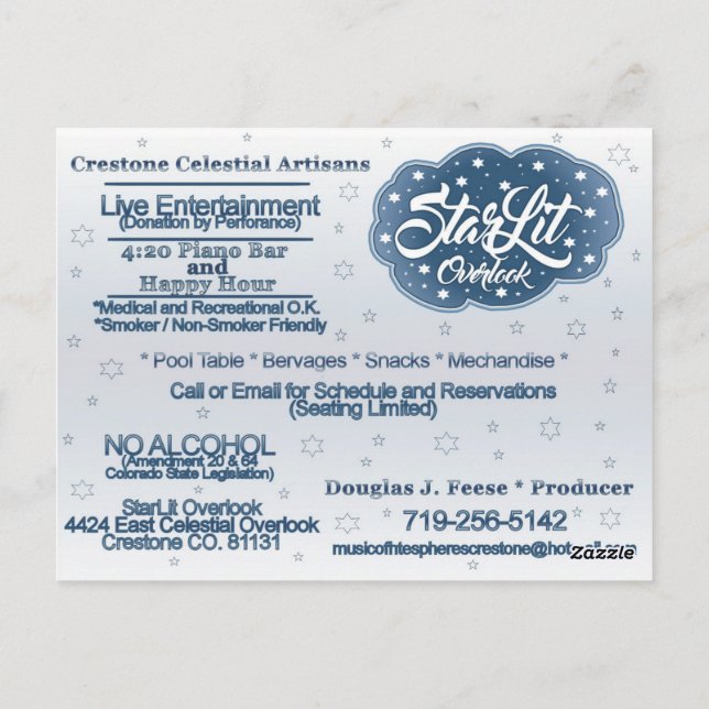Cartão Postal PostCards Finais de StarLit (Verso)
