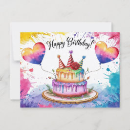 Cartão Postal Postcards Happy Birthday Gateau 03