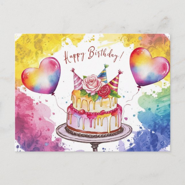 Cartão Postal Postcards Happy Birthday Gateau 06 (Frente)